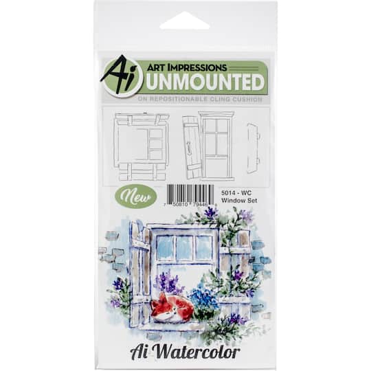 Art Impressions Window Watercolor Cling Rubber Stamps Set | Michaels
